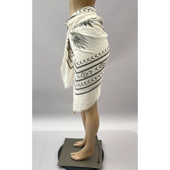 Wrap Skirt Sarong One Size Natural Beige Mini Swim Cover Up Tie Waist Boho - Picture 4 of 9